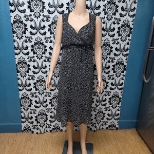 Two Hearts Maternity Black and White Midi Dress